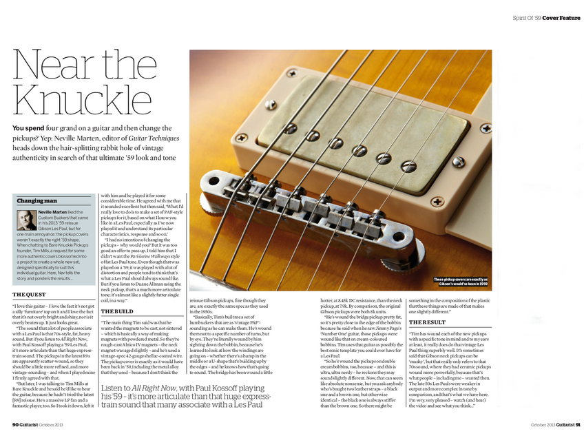 Guitarist Magazine Features Tim Mills Bare Knuckle